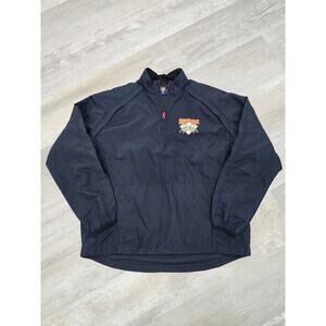 Cooperstown Dreams Park Convertible Jacket Men's Medium 1/4 Zip Pullover Navy